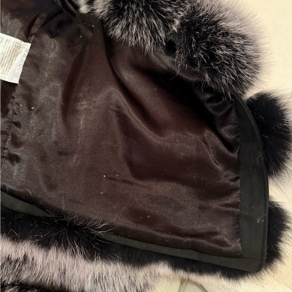 Luxurious grey real genuine fox fur bubble cropped jacket coat S *blogger* - Picture 6 of 9